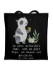 Mr. & Mrs. Panda Henkeltasche Panda Geocaching mit Spruch in Schwarz