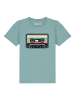 wat? Apparel T-Shirt Retro Kassette in Teal Monstera