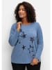 sheego Langarmshirt in mittelblau bedruckt