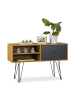 relaxdays Sideboard in Holzoptik/Grau - (B)100 x (H)62 x (T)38 cm