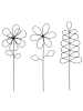 UNUS Metallkunst Stecker Blumen Daphne im 3er Set in schwarz in Schwarz