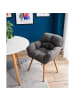 home24 home24 Armlehnenstuhl aus Massivholz und Textil in Grau - 222 x 44 x 87 cm in Grau