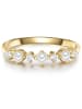 Glanzstücke München Ring aus Sterling Silber mit Zirkonia und Süßwasser-Zuchtperle in gelbgold