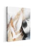 MuchoWow Leinwand bilder Abstrakte Kunst weiß gold (BxH)