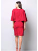 Alba Moda Kleid in Capeoptik und Zierband in Ausschnitt in rot