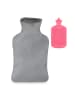 relaxdays Wärmflasche in Pink/ Grau - 2 Liter