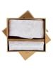Finshley & Harding London Krawatte und Einstecktuch in beige weiß - 0001