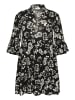 KAFFE curve Kleid KCedina Regular fit in Black White Rose