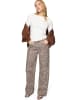 Zero  Leohose mit weitem Bein in Beige/Brown