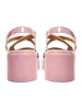 CESARE GASPARI Sandalen mit Blockabsatz aus Leder in Pink