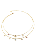 Guess Damen-Kette zweireihig Flowers Bunt/Goldfarben