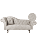 Beliani Chaiselongue LATTES in Beige/Grau/Dunkler Holzfarbton