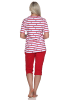 NORMANN kurzarm Schlafanzug Caprihose - 78931 in rot