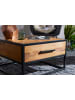 KADIMA DESIGN Couchtisch Massivholz/Metall Sofatisch 65x38x65cm, Design