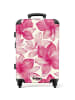 NoBoringSuitCases Suitcase, Handgepäck, Koffer, Trolley, Reisekoffer rosa Blumendruck auf