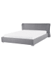 Beliani 2-tlg Doppelbett PARIS in Grau/Silber