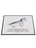 Mr. & Mrs. Panda Schreibtischunterlage Axolotl Schwimmen mit Spruch in Grau Pastell
