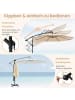 COSTWAY 350 cm Sonnenschirm mit Ständer & LED in Beige