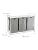relaxdays Wäschesammler in Grau/ Weiß - (B)109,5 x (H)73,5 x (T)33 cm