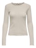 ONLY Einfarbiges Langarm Shirt Basic Top ONLCARLOTTA in Beige