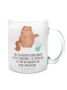 Mr. & Mrs. Panda Kaffeetasse Katze Wasserglas mit Spruch in Transparent