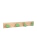 relaxdays Kindergarderobe "Dino" in Natur/ Grün – (B)50 x (H)7 x (T)4 cm