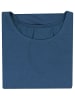 Alkato Damen Kurzarm Body mit Rundhalsausschnitt blickdicht Rippstoff in blue denim