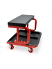 relaxdays Werkstatthocker in Schwarz/Rot - (B)36,5 x (H)37 x (T)38 cm