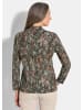 GOLDNER Bedrucktes Jersey-Shirt, Langarm in graugrün / gemustert