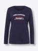 Sieh an! Langarmshirt in marine-ecru-bedruckt