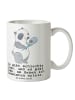 Mr. & Mrs. Panda Becher Panda Badminton  mit Spruch in Weiß