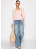 SASSYCLASSY Langarmshirt mit Ausschnitt in Rosa