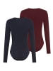 Laura Scott Langarmbody in navy+bordeau
