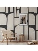 WALLPAPERS4BEGINNERS Tapete Abstrakte Bögen in Beige - (W) 180 × (L) 260 cm