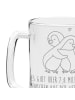 Mr. & Mrs. Panda Bierkrug Glas Pinguine Kuscheln mit Spruch in Transparent