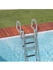 COSTWAY Poolleiter 4 Stufen mit Handlauf in Silber
