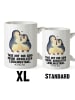 Mr. & Mrs. Panda Kaffeetasse Pinguin umarmen mit Spruch in Weiß