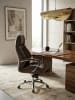 KADIMA DESIGN Chefsessel aus Leder, Multiblockwippmechanik, bis 120 kg Belastbarkeit in Braun