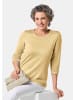 GOLDNER Leichter Ajour-Pullover mit Rollkante in pastellgelb