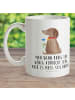Mr. & Mrs. Panda Tasse Hund Blume mit Spruch in Weiß