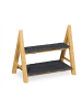 relaxdays Etagere in Natur/ Grau - (B)32 x (H)27 x (T)17 cm