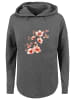 F4NT4STIC Oversized Hoodie Rosa Blumenzweig 3D in charcoal