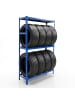 relaxdays Reifenregal in Blau - (B)110 x (H)180 x (T)40 cm