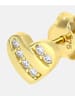 Vanlere Ohrstecker aus 375 Gelbgold mit Zirkonia Herz-Design