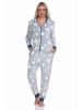 NORMANN Schlafanzug Jumpsuit Overall Sterne Coralfleece - 76731 in blau