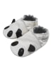 Bemesu Weiße Leder Krabbelschuhe für Babys mit rutschfester Sohle – Panda-Muster
