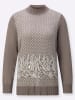 WITT WEIDEN Stehkragen-Pullover in taupe-ecru-gemustert