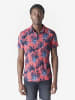 KOROSHI Herren kurzarm-viskosehemd in pink