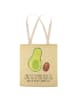 Mr. & Mrs. Panda Tote Bag Avocado Kern rollt mit Spruch in Gelb Pastell
