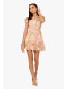 Adrianna Papell Cocktail Kleid Embroidered Flounce Dress in Nude Multi